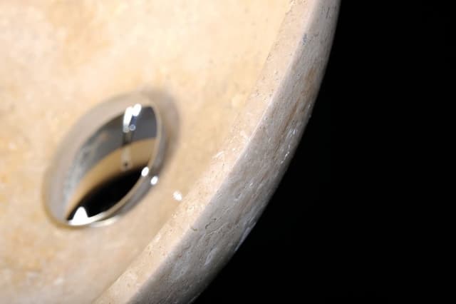 BLOK 1 umywalka kamienna polerowany beżowy trawertyn 40cm