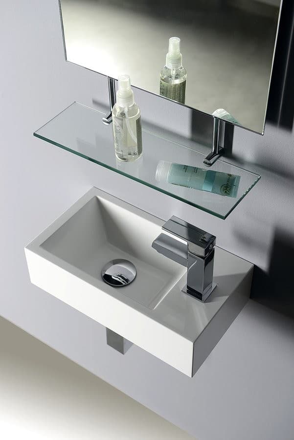 AMAROK umywalka kompozytowa 40x11x22cm z otworem na baterię