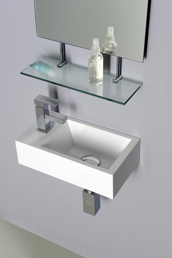 AMAROK umywalka kompozytowa 40x11x22 cm z baterią lewą