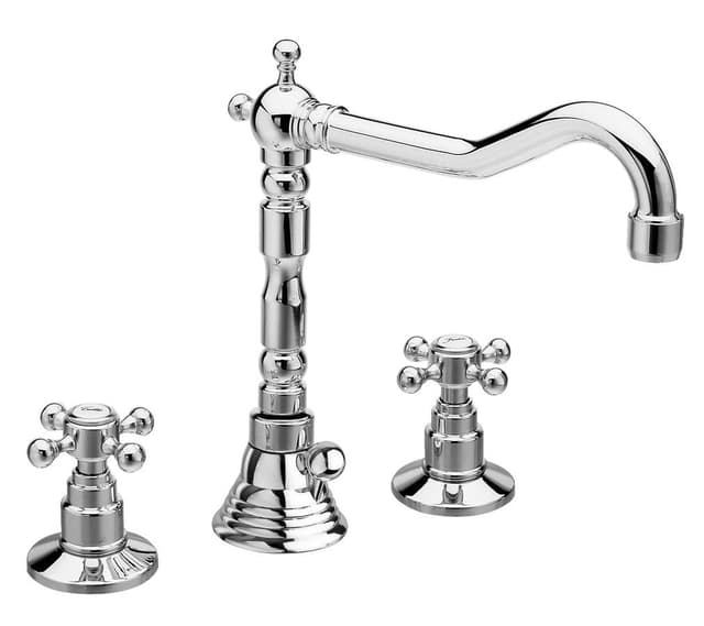 ANTEA retro bateria umywalkowa 3-elementowa z odpływem chrom