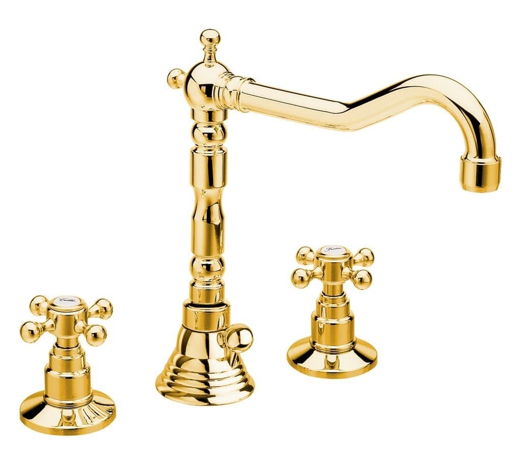 ANTEA bateria umywalkowa retro z wylewką, złoto