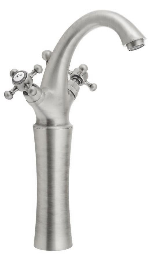 ANTEA wysoka bateria umywalkowa nikiel szczotkowany 300mm