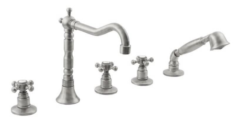 ANTEA bateria na brzeg wanny, retro niklowa, 5 elem.