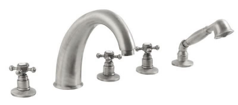 ANTEA bateria na brzeg wanny, pięcioelementowa nikiel szczotkowany