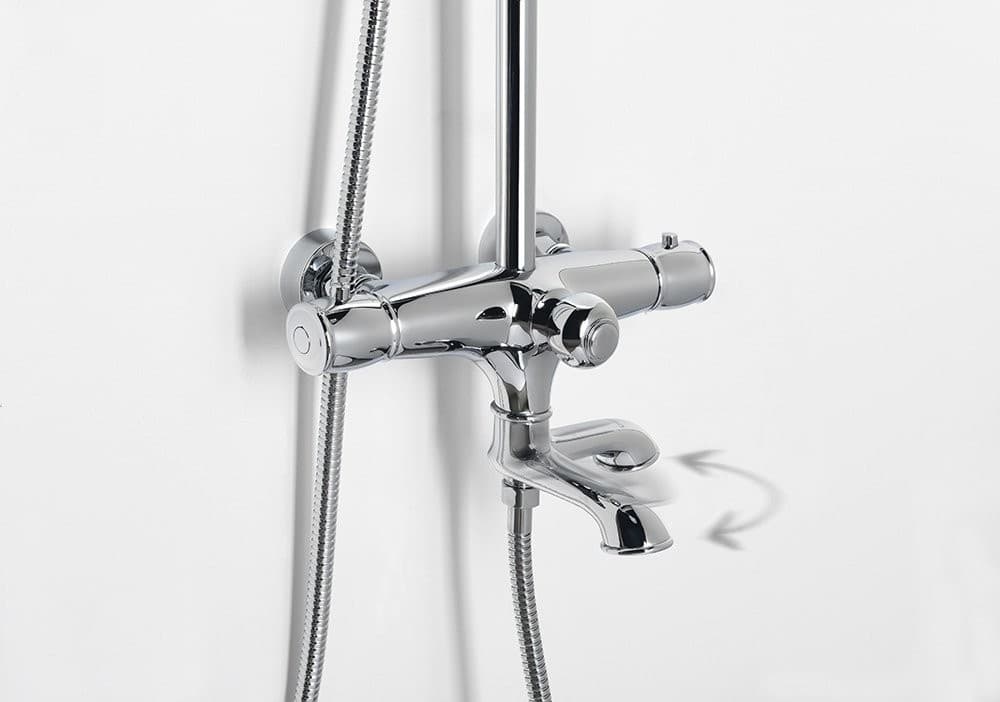 KIRKÉ słup przysznicowy z baterią termostatyczną, chromowany