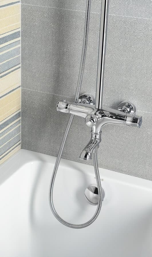 KIRKÉ słup przysznicowy z baterią termostatyczną, chromowany