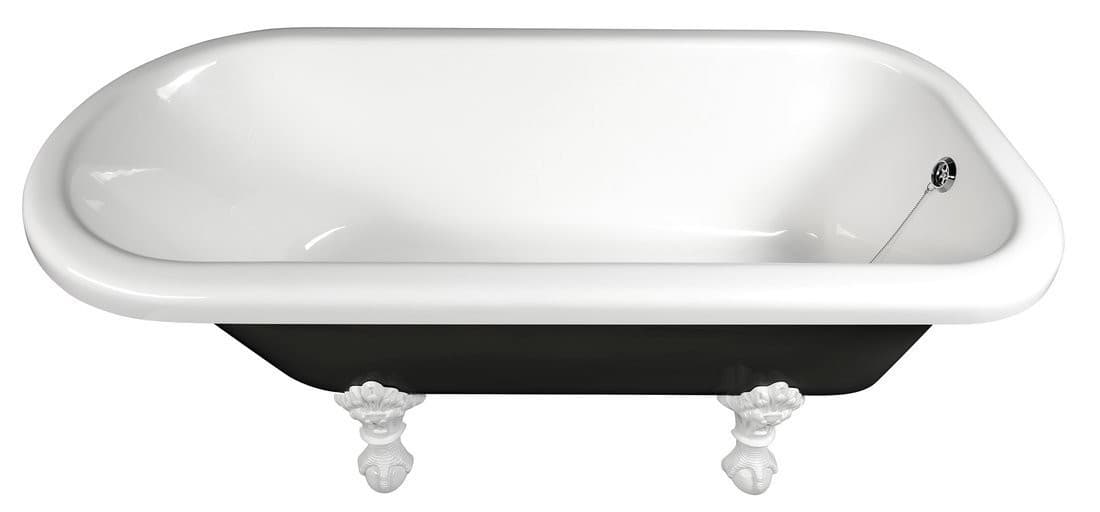 FOXTROT wanna wolnostojąca 170x75 cm, retro czarno-biała