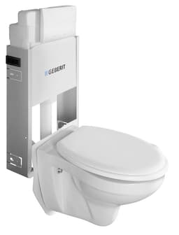 WC wisząca Taurus z podtynkową spłuczką Geberit, biała