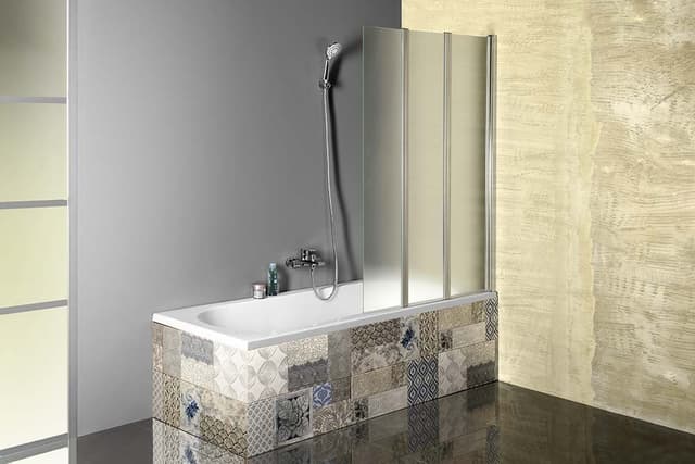 VANDA Parawan wannowy składany 100x140 cm, szkło brick