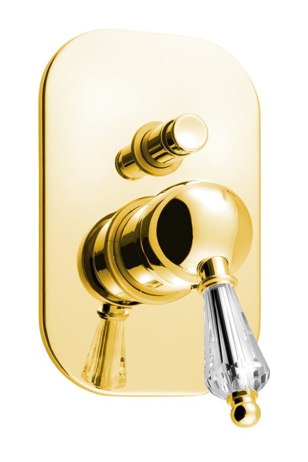 KIRKÉ CRYSTAL prysznicowa bateria podtynkowa ze złotym uchwytem