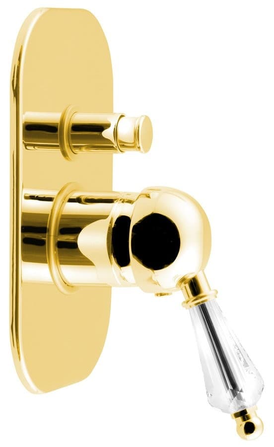 KIRKÉ CRYSTAL prysznicowa bateria podtynkowa ze złotym uchwytem
