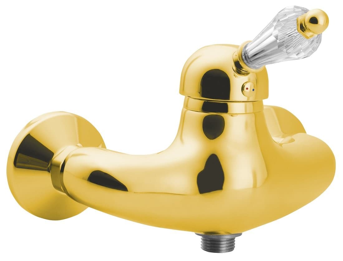 KIRKÉ CRYSTAL bateria prysznicowa złota z uchwytem kryształowym