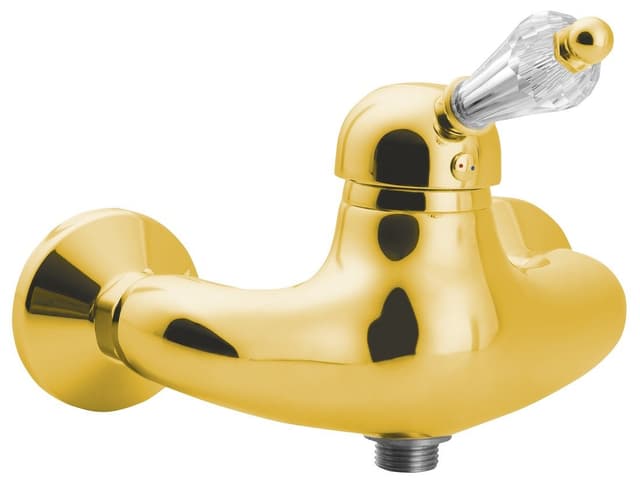 KIRKÉ CRYSTAL bateria prysznicowa złota z uchwytem kryształowym