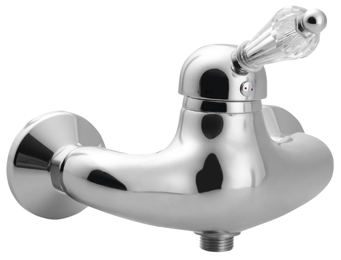 KIRKÉ CRYSTAL bateria prysznicowa chromowana z uchwytem kryształowym