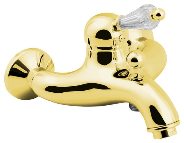 KIRKÉ CRYSTAL bateria wannowa złota z uchwytem kryształowym