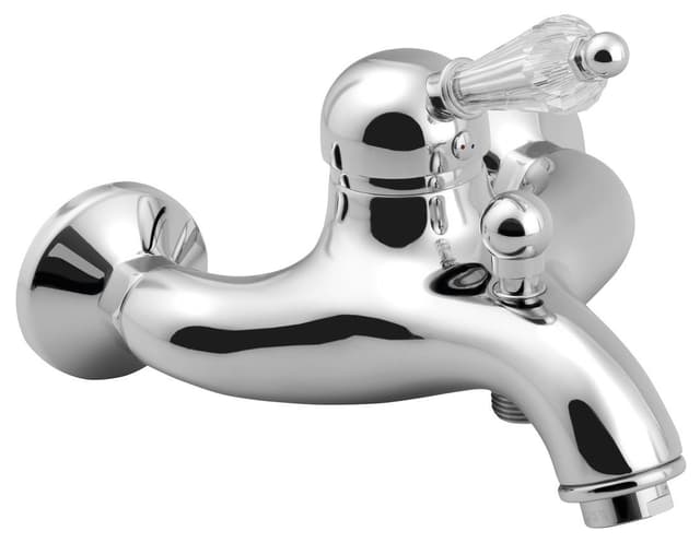 KIRKÉ CRYSTAL bateria wannowa chrom z uchwytem kryształowym