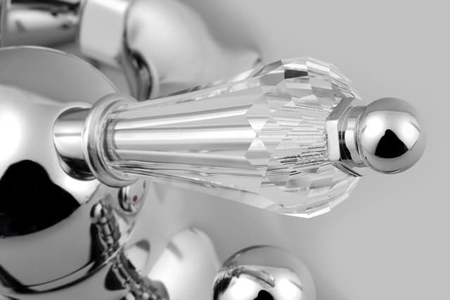 KIRKÉ CRYSTAL bateria wannowa chrom z uchwytem kryształowym