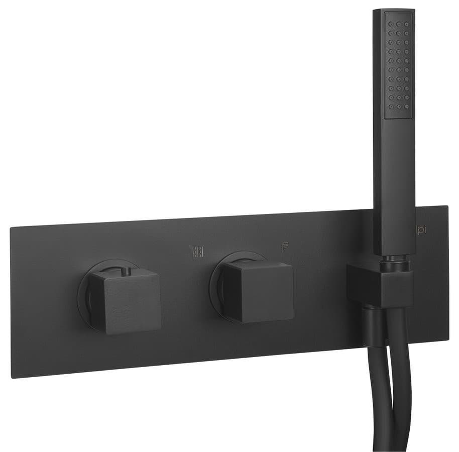 DIMY czarna bateria prysznicowa termostatyczna podtynkowa 2-funkcyjna