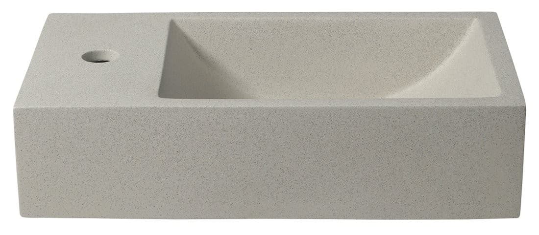 CREST L umywalka betonowa 40x22 cm, z korkiem, piaskowiec