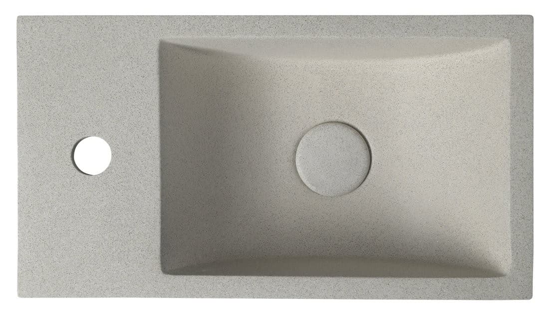 CREST L umywalka betonowa 40x22 cm, z korkiem, piaskowiec