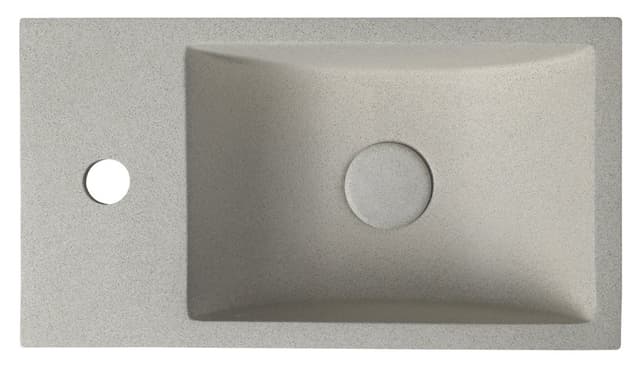 CREST L umywalka betonowa 40x22 cm, z korkiem, piaskowiec