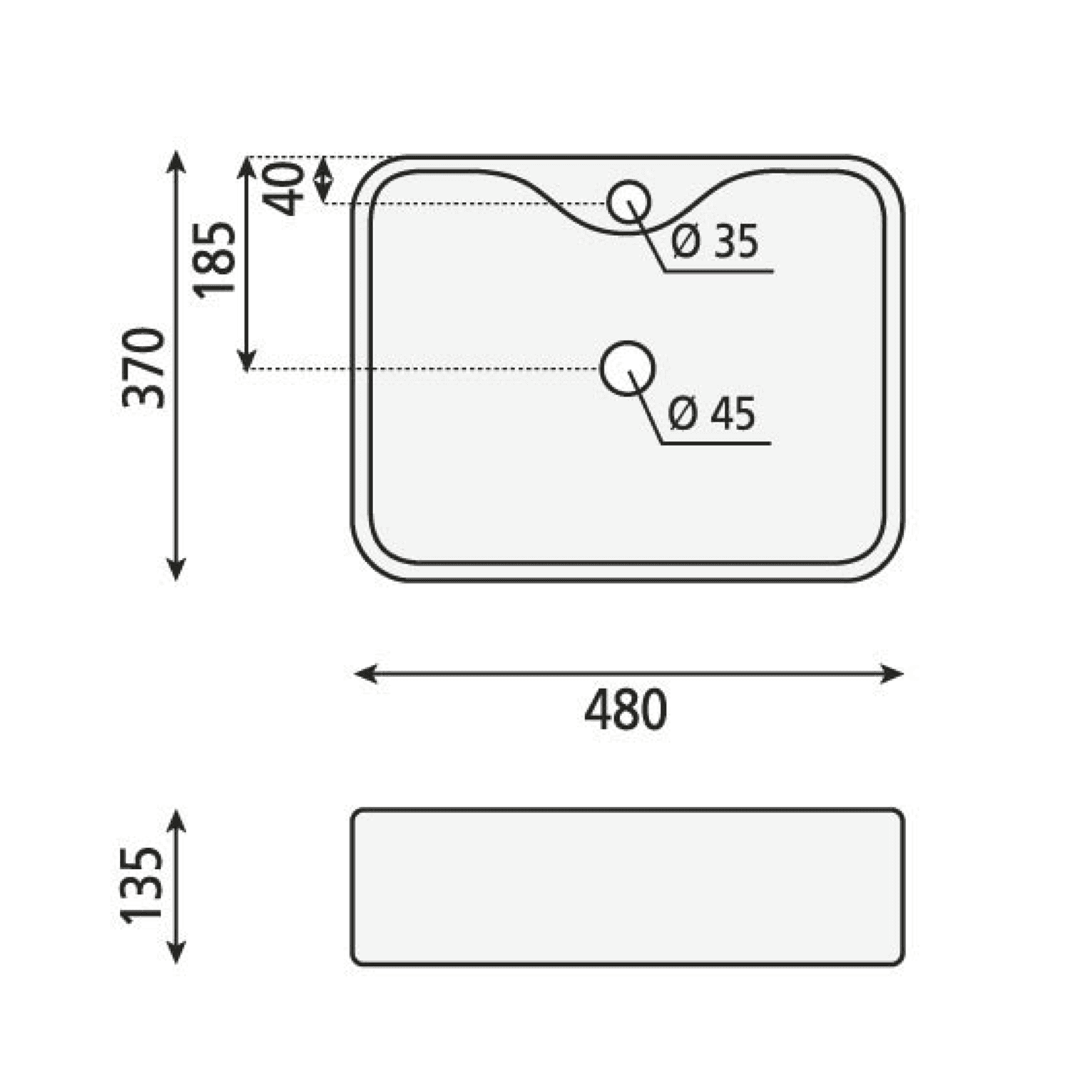 BALENA ceramiczna umywalka nablatowa, okrągła czarny mat, 48x37 cm