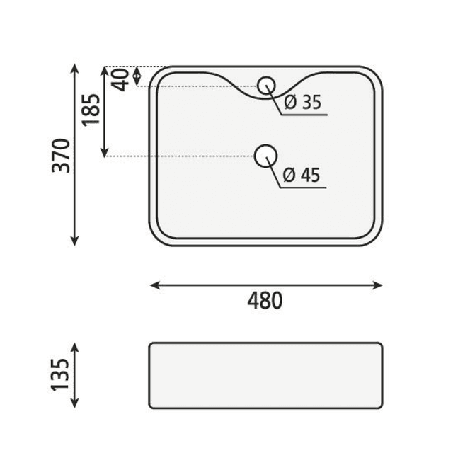 BALENA ceramiczna umywalka nablatowa, okrągła czarny mat, 48x37 cm
