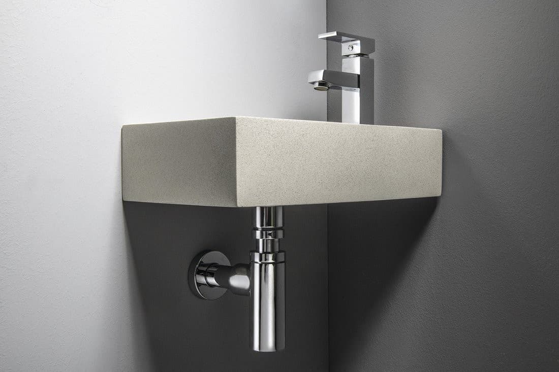 CREST R umywalka betonowa 40x22 cm z korkiem