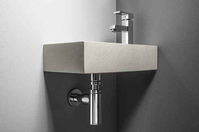 CREST R umywalka betonowa 40x22 cm z korkiem