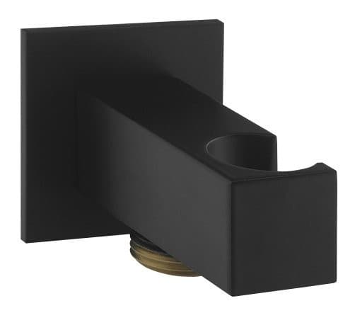 Przyłącze kątowe prysznicowe ze stałym uchwytem, czarny matowy