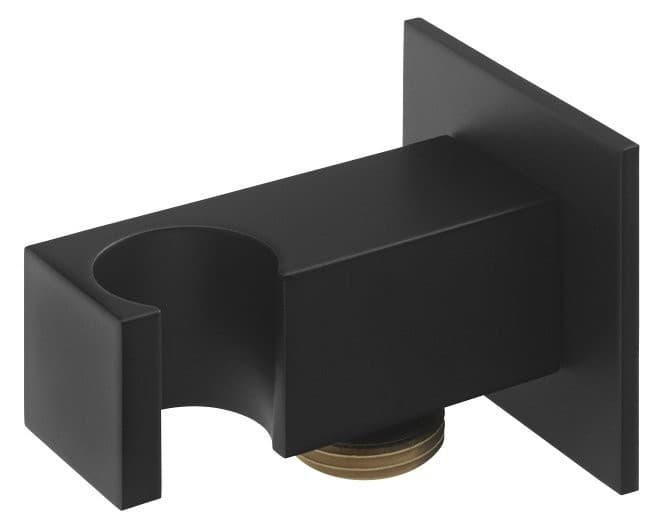 Przyłącze kątowe prysznicowe ze stałym uchwytem, czarny matowy