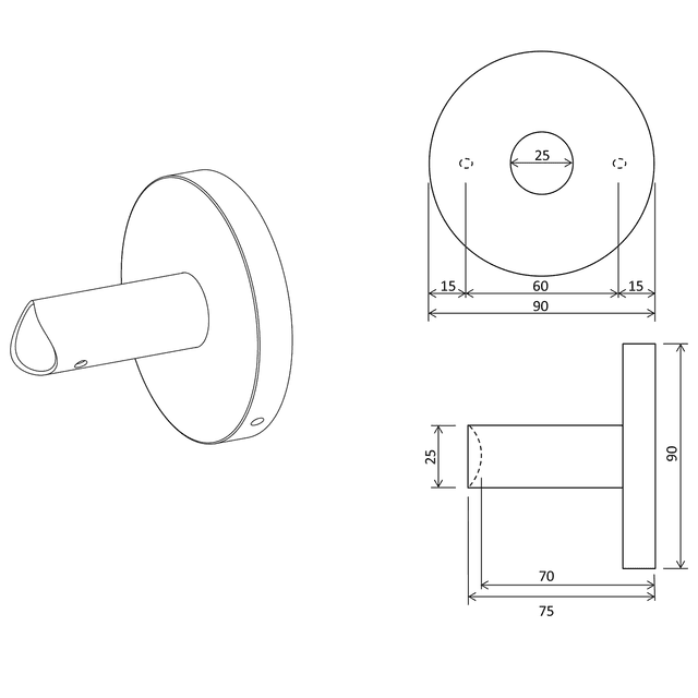 Adapter do połączenia kabli, okrągły, czarny