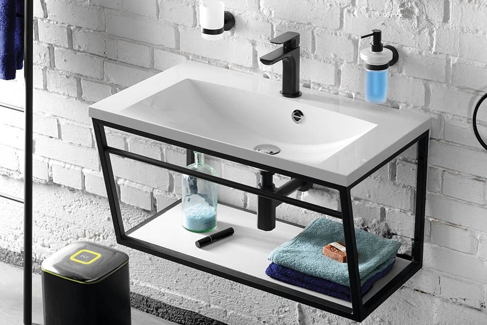 SKA Wspornik umywalki 750x400x460mm z MDF półką białą