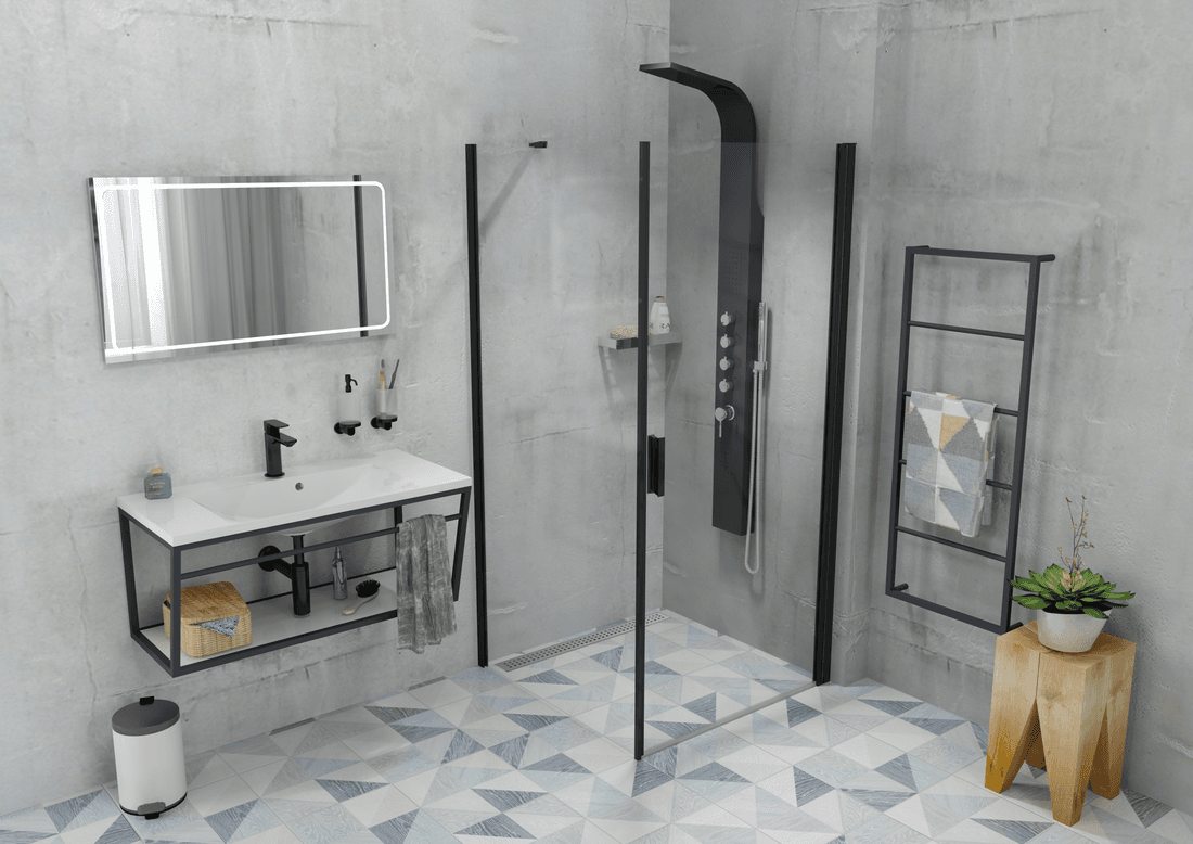 SKA Wspornik umywalki 900x400mm z białą półką MDF