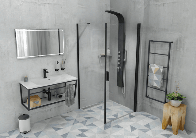 SKA Wspornik umywalki 900x400mm z białą półką MDF