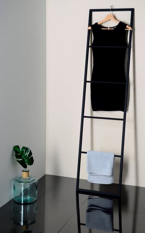 SKA Wieszak na ręczniki, stalowy, do oparcia, czarny matowy