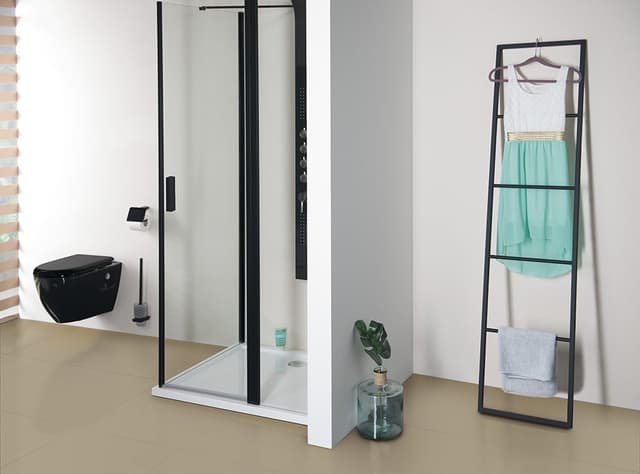 SKA Wieszak na ręczniki, stalowy, do oparcia, czarny matowy