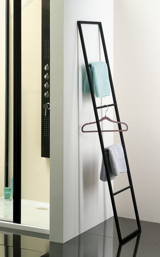 SKA Wieszak na ręczniki, stalowy, do oparcia, czarny matowy