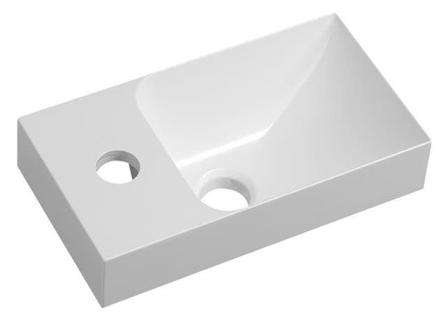 Umywalka kompozytowa PICCOLINO 30,5x10x17cm, z baterią z lewej