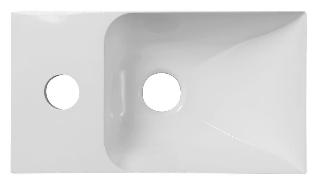 Umywalka kompozytowa PICCOLINO 30,5x10x17cm, z baterią z lewej