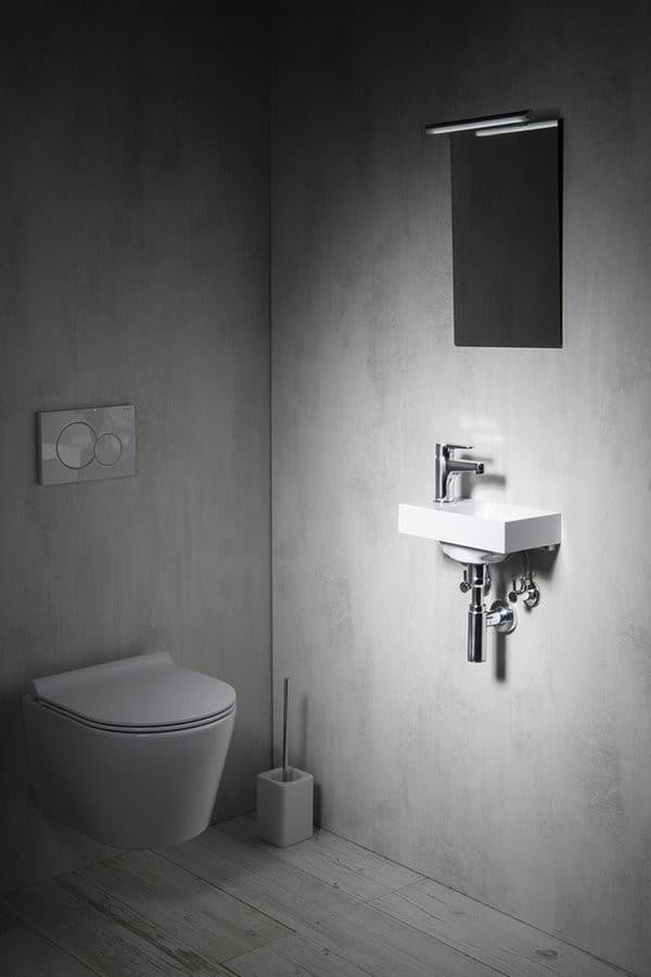 Umywalka kompozytowa PICCOLINO 30,5x10x17cm, z baterią z lewej