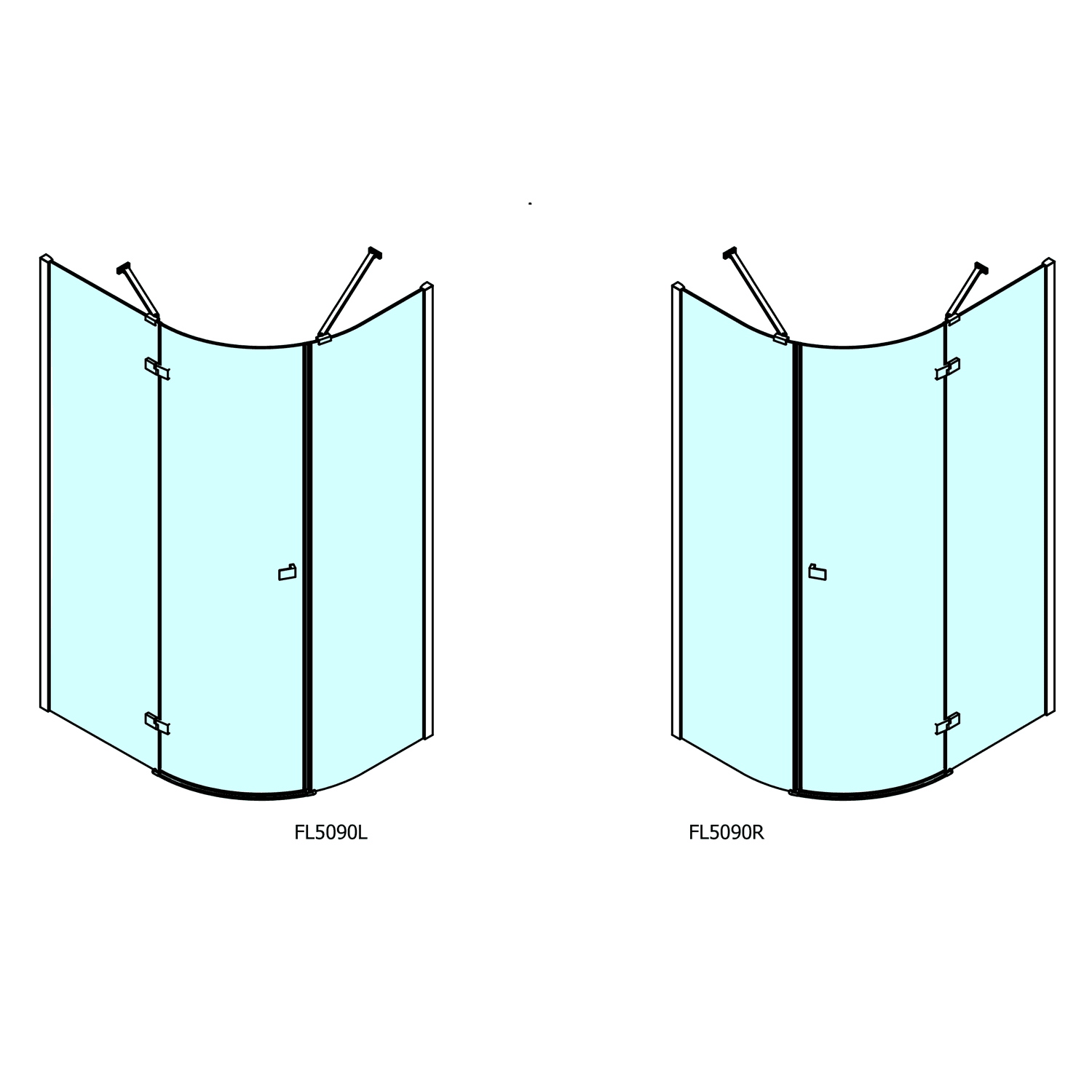 FORTIS LINE półokrągła kabina prysznicowa 120x90 cm, lewa