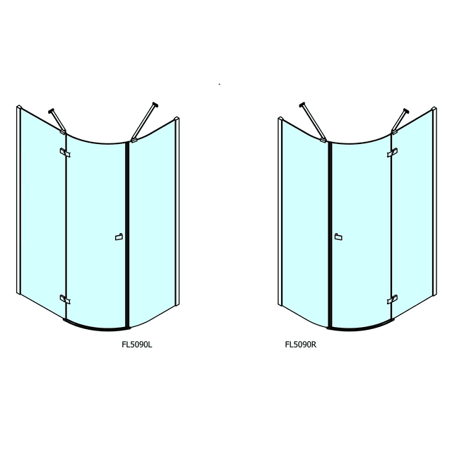 FORTIS LINE półokrągła kabina prysznicowa 120x90 cm, lewa