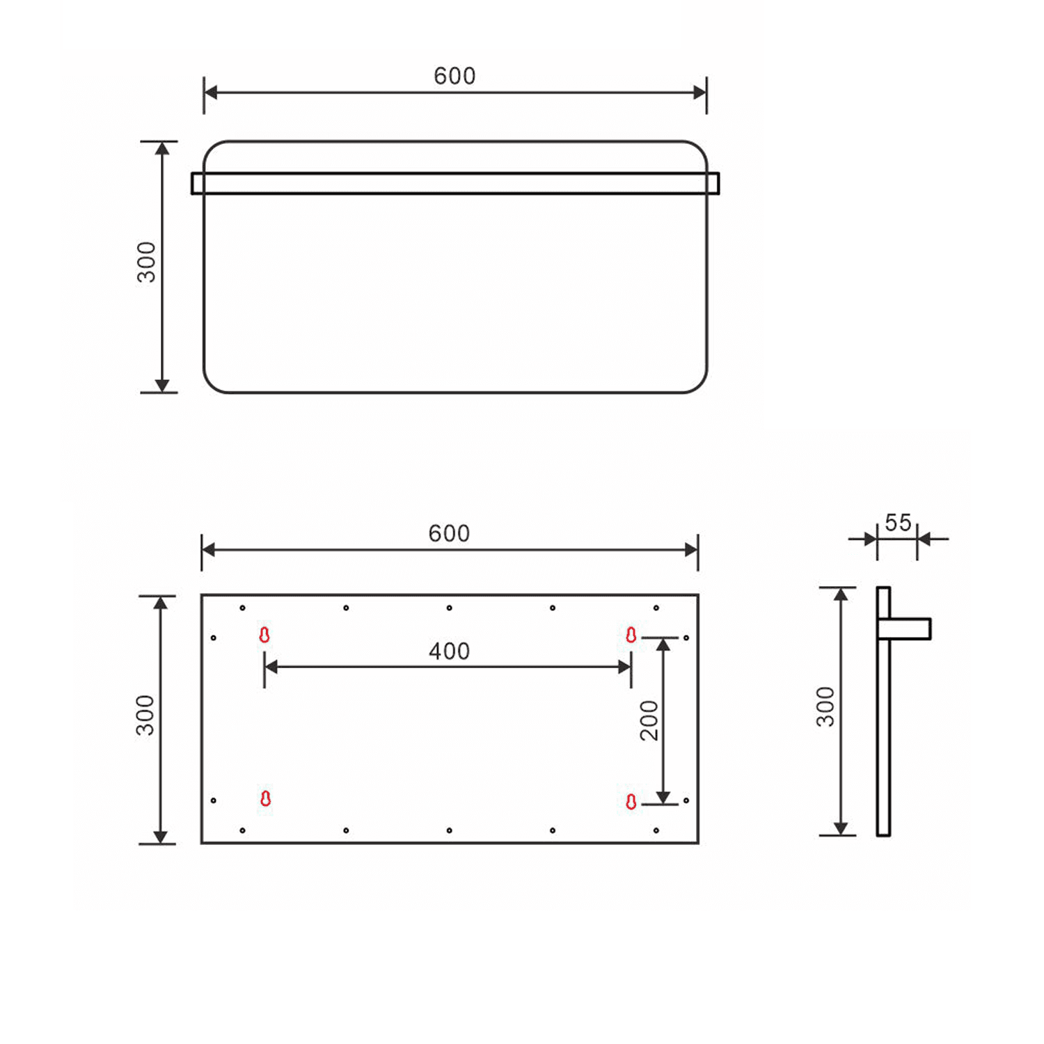 ELMIS elektryczna suszarka na ręczniki 600x300mm 90W