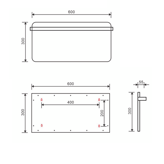 ELMIS elektryczna suszarka na ręczniki 600x300mm 90W