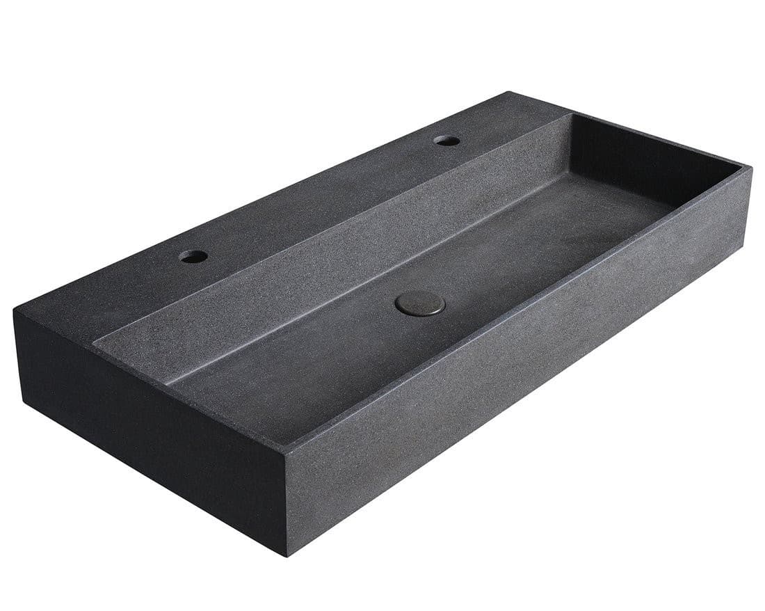QUADRADO umywalka betonowa z korkiem 96x44 cm