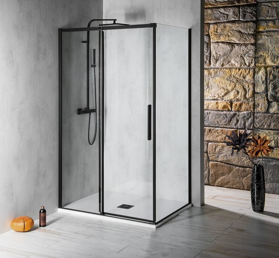 ALTIS LINE BLACK ścianka boczna 1000mm, szkło 8mm