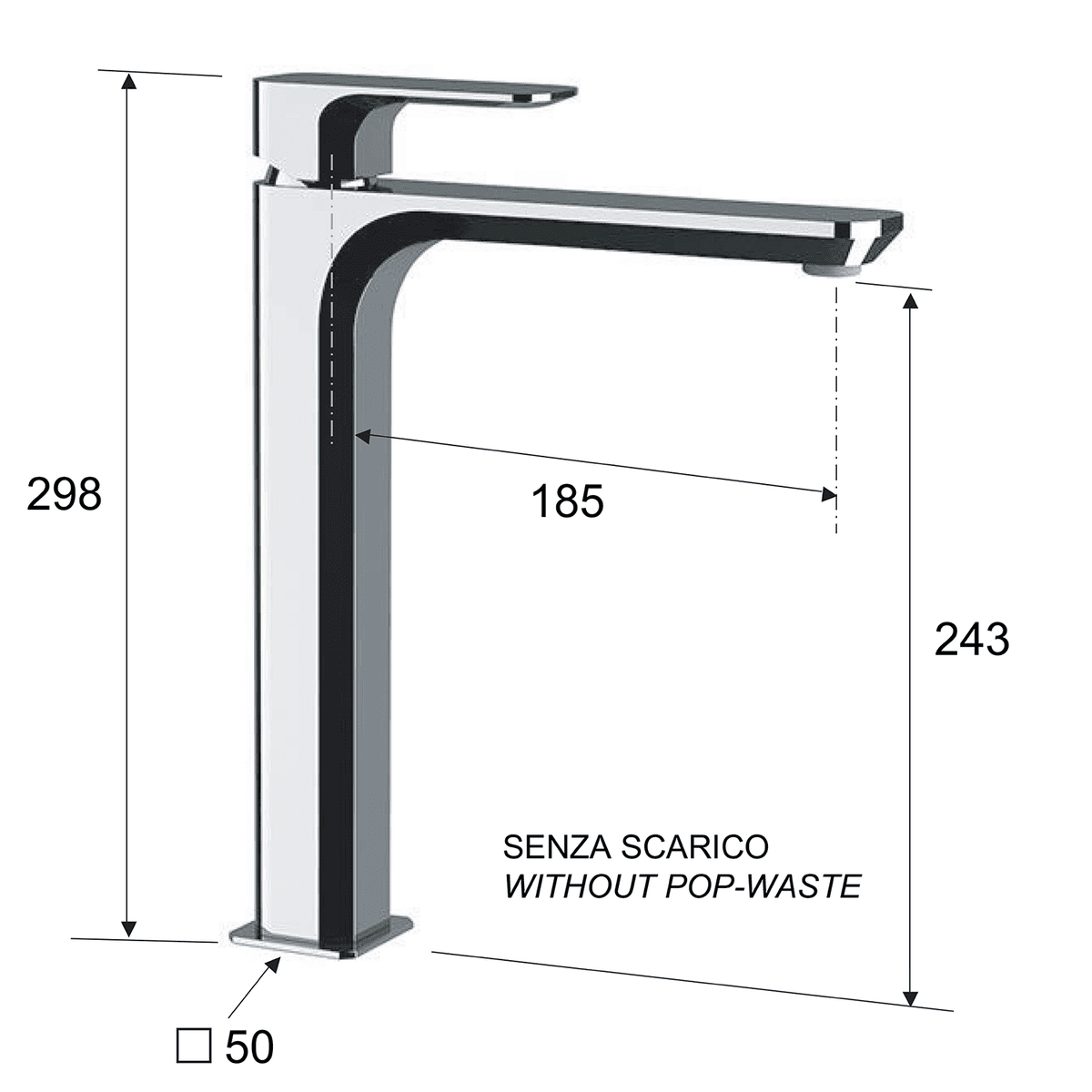 SPY wysoka bateria umywalkowa z przedłużoną wylewką, złota