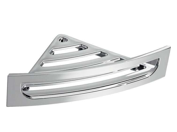 Półka narożna z relingiem do kabiny prysznicowej ABS/chrom