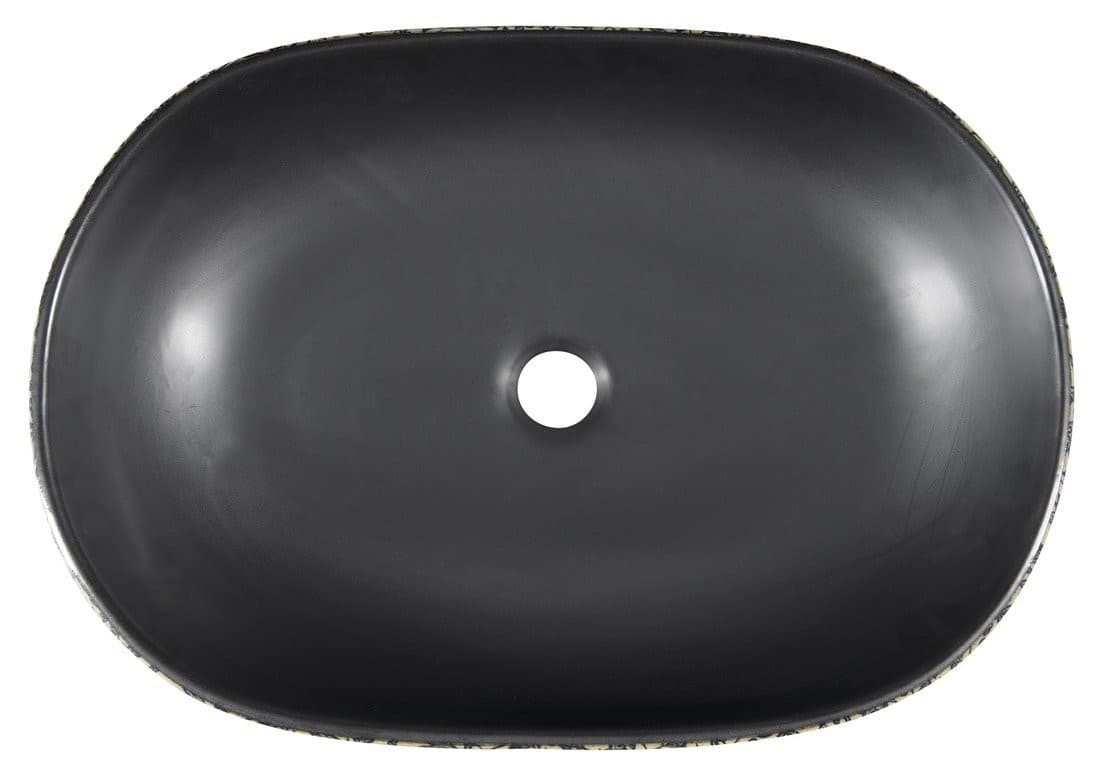 PRIORI umywalka ceramiczna 60x13,5 cm z niebieskim wzorem